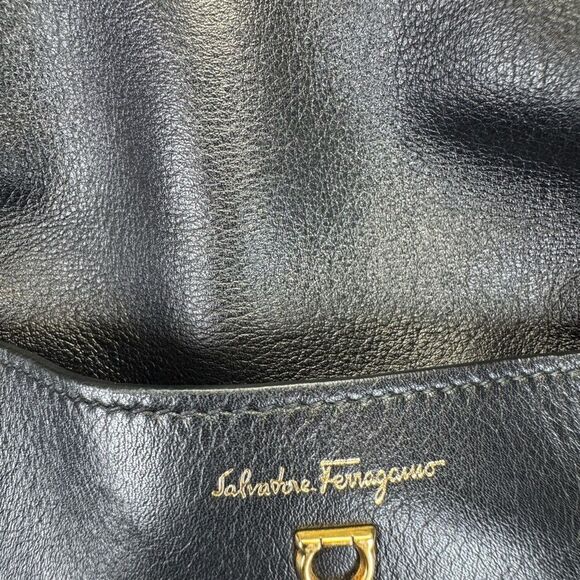 Salvatore Ferragamo Trifolio Black Leather Backpack - Picture 13 of 15